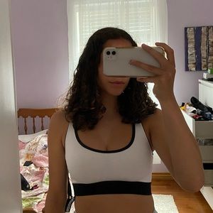 PrettyLittleThing White Monochrome Sports Bra
